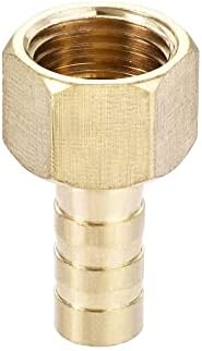 sourcing map Brass Barb Hose Fitting Connector Adapter 8mm Barbed x G1/4 Female Pipe with Hose Clamp 2Set