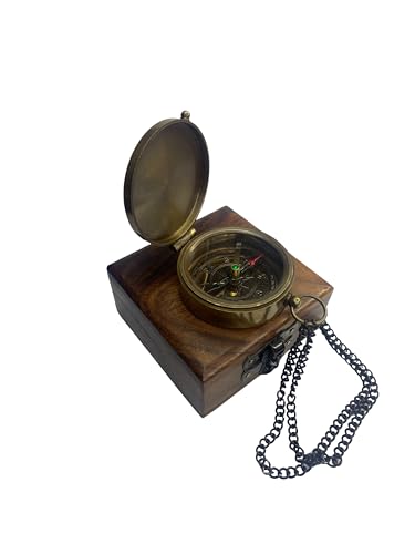 Brújula Náutica de Cadena de Latón Portátil miniatura 5
