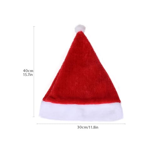 KAILIYA 5 Pack Plush Christams Hat Red Velvet Santa Hat with Comfort Warm Lining for Xmas Party Adul