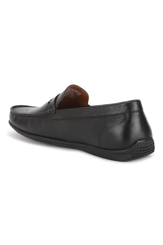 Image of Louis Philippe Men Premium Leather Breathable Lining Material Anti Slip Flat Heel Rubber Sole Formal Loafers