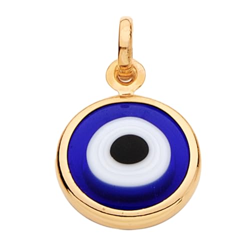 Rommanel 18K Gold Plated Pendant with Stone | Gold Plated Pendant with Dark Blue Evil Eye Stone | Stunning Evil Eye Stone Accessory for Any Occasion | Protective Amulet for Daily Wear, 0.67