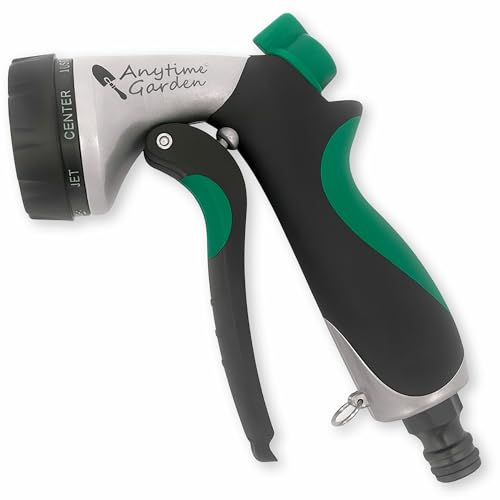 NO Leak Garden Hose Nozzle Spray Gun Heavy Duty, Metal Water Sprayer for Powerful Watering and Misting - 8 Pattern Spraying for Cleaning, Car Washes