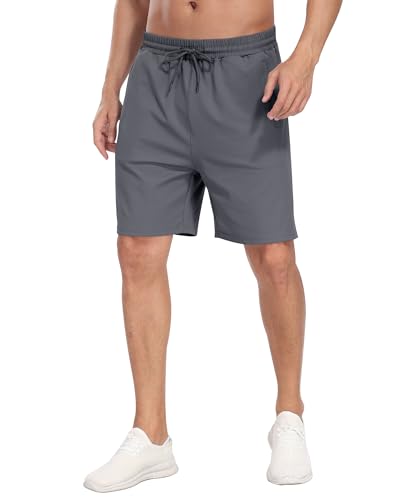 3 Pack Men's Athletic Running Shorts with Zipper Pockets,Gym Workout Basketball Hiking Shorts for Men3