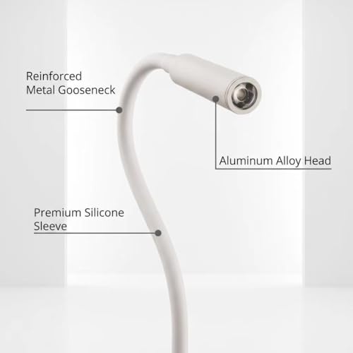 Image of 2-Pack Bed Reading Light Wall Mount Lamp for Headboard, Flexible Neck Reading Lamps, Warm White 3000K Task Light for Hotel, Marine, Yacht, Bunk Bed 4.92ft Cord Plug-in (White)