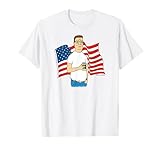 King of the Hill Hank Hill and American Flag Cartoon T-Shirt