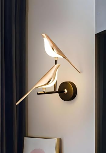 Image of BrightLyt Two Gold Birds Wall Light for Living Room, Wall Lamps for Kitchen, Home Decorative Scones, Gallery, Offices Wall Lights and Cafe Wall Lights (Two Birds)