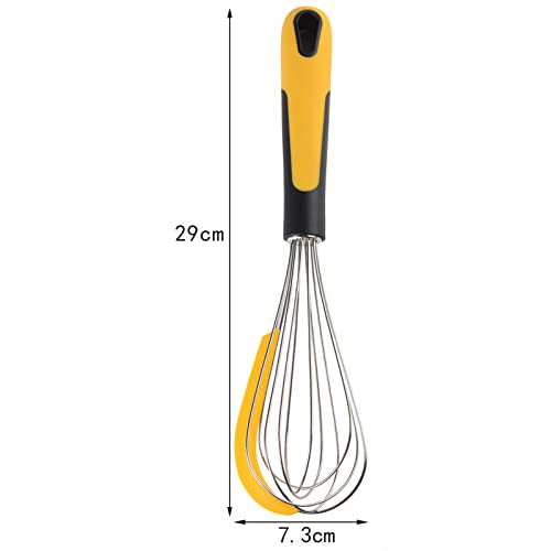 Batidor de Huevos Manual de Silicona Mezclador de Acero Inoxidable Espumador de Leche Batidor de Pasteles Herramienta para Hornear