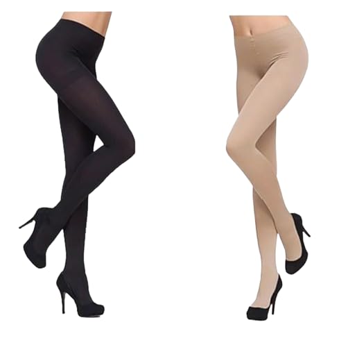 Women & Girl's Full Length High Waisted Pantyhose Nylon Tights Stockings Free Size (Comfortable For All Size Between 28 To 34 Waist Size)