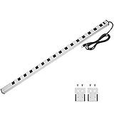 16 Outlet Plugs Heavy Duty Metal Power Strip, Aluminum Workshop Socket with 4 FT Long Cord and Power Switch. 15A, 125V, 1875W Silver immagine