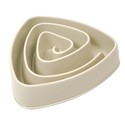 DOGPET 大型犬用 早食い防止 食器 スローフィーダーボウル 早食い防止ペット用食器 ドッグフード 早食い防止構造 愛犬の健康維持用 ベージュ 大