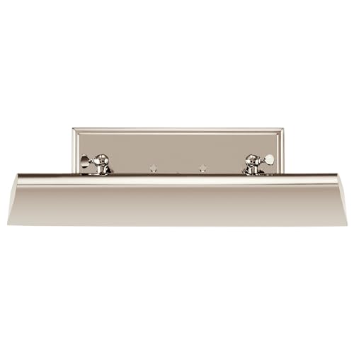 Image of Kichler Carston 2-Light Picture Light, Updated Traditional Light in Polished Nickel, for Framed Art, Mirror or Built-in Shelving (4.75 inch x 18.25 inch), 52685PN