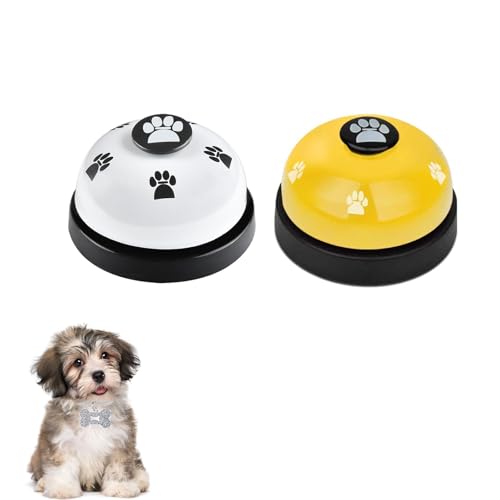 Weenwill Haustier Trainingsglocken,2 PCS Hundeklingel Haustiere Hundeglocke mit Pfotenabdruck Button Töpfchen Trainingsglocken Hundetür Glocke Hundeklingel für Hund Katze