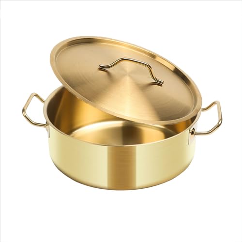 Olla para cocinar, Olla Caliente con Divisor para Cocina de inducción, Olla para Sopa shabu-shabu, Olla Caliente de Acero Inoxidable de Doble Oreja para Cocina de inducción, Estufa