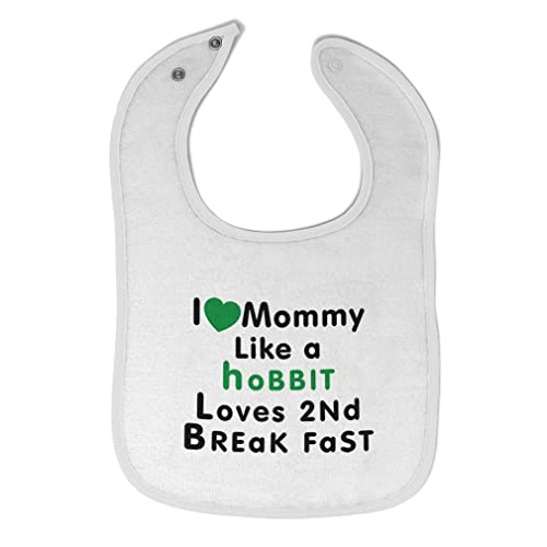 Toddler & Baby Bibs Burp Cloths Love Mommy Like Hobbit 2 Breakfast Funny New Cotton Items for Girl Boy Mom Gifts Aa White Design Only