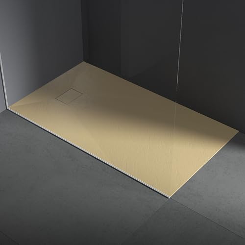 Piatto doccia in resina 90x120 cm effetto pietra colore beige CUBA