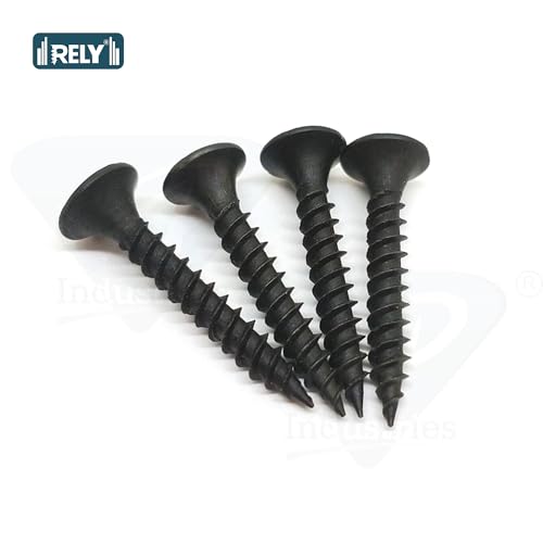 Image of Rely⇒VP INDUSTRIES (Pcs-100) No.6x19 mm Drywall Gypsum Screws - Sharp Point Self-Tapping Carbon Steel for Wood, Gypsum Board, Plywood, Plasterboard, Furniture & Cabinets