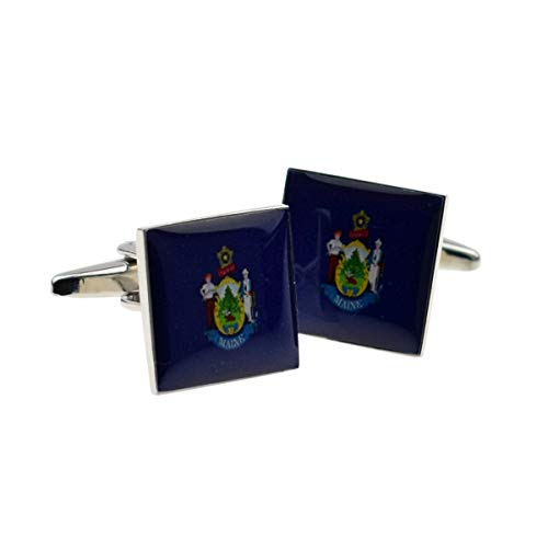 Mancuernillas para hombre bandera de Maine un tamaño miniatura 1