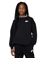 Nike Girls Sportswear Club Fleece Oversized Sweatshirt, Black/White, X-Large