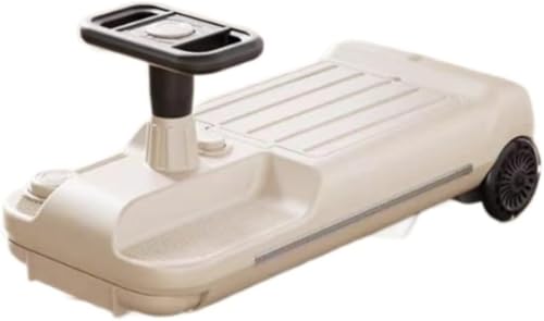 Giawkca 子供用電動ツイストカー 大人も座れる 転倒防止ゴーカート 屋内/屋外用アミューズメント製品 1〜6歳 子供用カー 誕生日プレゼント (ベージュベーシックスタイル)