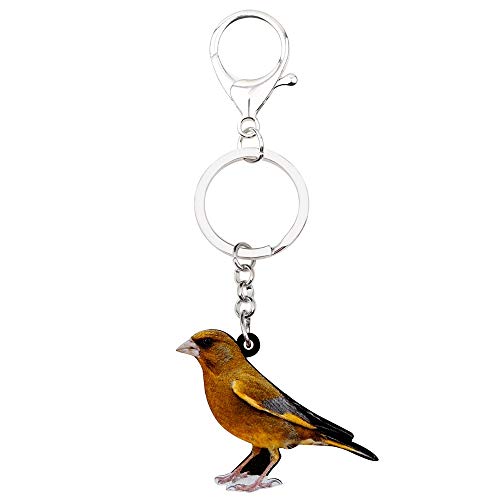 Preisvergleich Produktbild GPZEDCDB Schlüsselanhänger Schlüsselring Acryl Mode Grünfink Vogel Schlüsselanhänger Ringe Niedlichen Tier Schmuck Für Frauen Mädchen Tasche Auto Anhänger Charme Geschenk