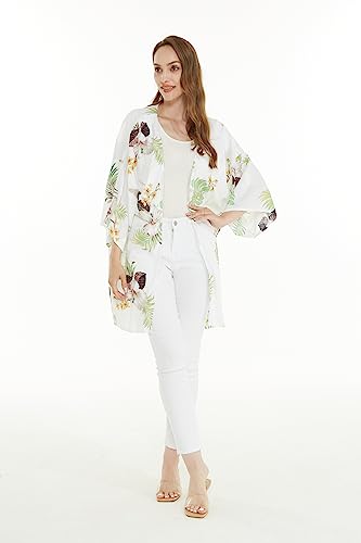 Image of Women's Hawaiian Open Front Kimono Top Signature Prints | Open Front Design; Lightweight Rayon; Signature Tropical Prints; Relaxed Fit; Resort Vacation Style