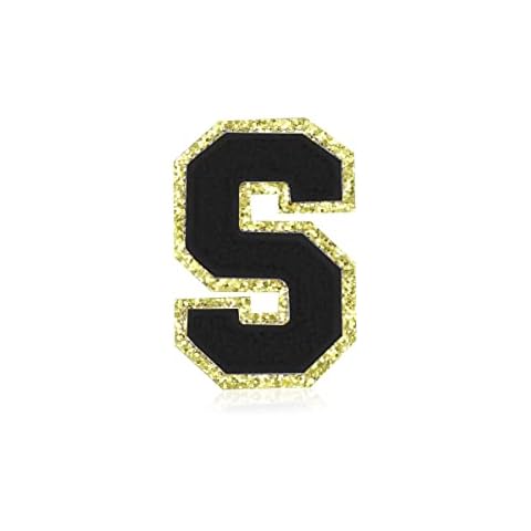 Large Letter Patches,Iron on Letter Patch,Varsity Glitters Chenille,Alphabet Patch for Costume Decoration (3.1in Height/S) Cover