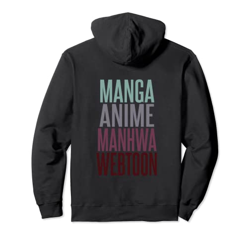 Manga Anime Manhwa Webtoon Diseño de tipografía Sudadera con Capucha
