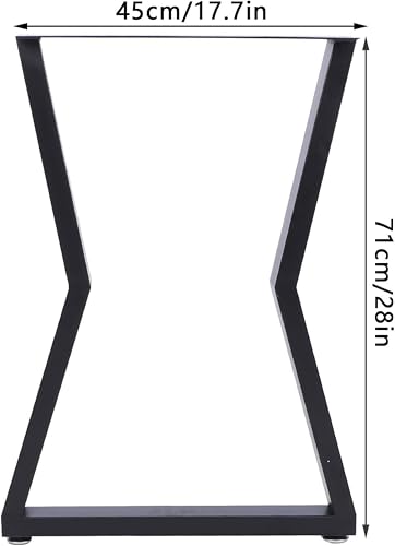 Image of Set of 2 Metal Table Legs Modern Industrial M-Shape Steel Legs for Dining Table Desk Kitchen Table & Workbench Heavy-Duty Furniture Legs for DIY Custom Tables and Home Upgrades