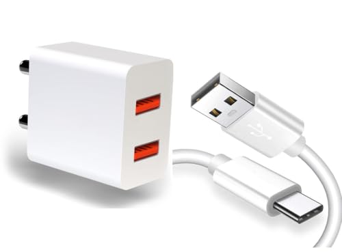 Image of Dual Port Charger for Xiaomi Redmi Note 11 Pro Plus 5G Original Like Charging Adapter Type c Charger Fast Adaptor with Type c Charging Cable (O-Dual Port White)