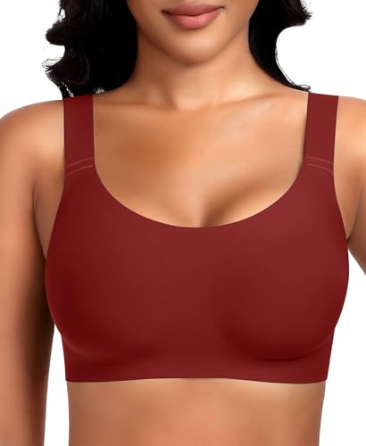 Image of Wireless Jelly Seamless Bras for Women No Underwire Tshirt Full Coverage Padded Bra Comfortable Everyday Bralettes