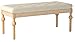 Roundhill Furniture Habit Solid Wood Button Tufted Dining Bench, Beige