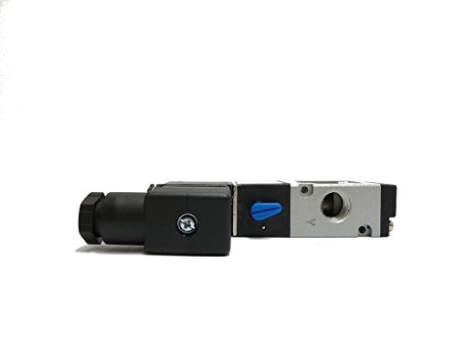 Mindman MVSC-220-4E1-AC110-NPT Solenoid Valve, Body ported Type, 1/4 Port Size NPT, 4 Way, Single Solenoid, AC110V, DIN Connector