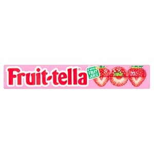 Fruittella aardbei, zachte snoepjes – grootverpakking met 20 rollen: natuurlijke smaken en kleurstoffen, snoepjes met fruitsap 820.00 g