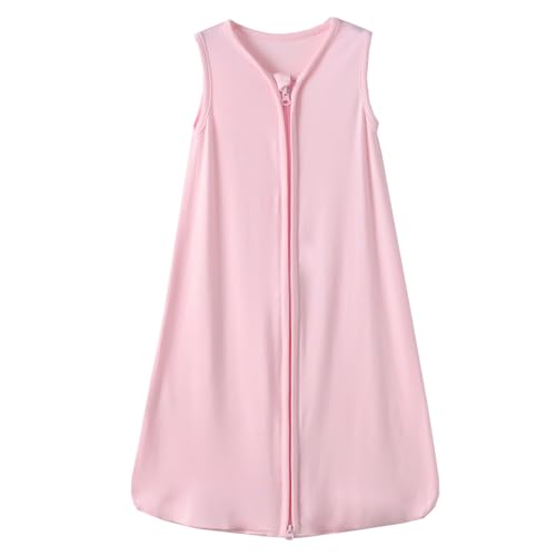 Image of Viforu Rayon from Bamboo Sleep Sack Baby Wearable Blanket 0.5 Tog Sleeping Bag 0-6 Months Soft Newborn Sleeper 2-way Zipper Sleepsack Girls Boys Swaddle Blanket Sacks Grey Pink
