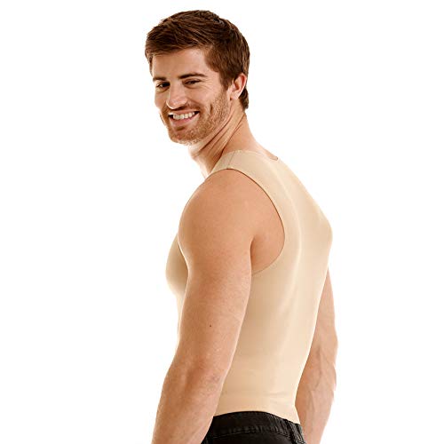 Insta Slim -Made in USA- Compression Tank-Top Shapewear for Men. Tummy Control Slimming Body-Shaper Undershirt for Back Support, Beer Belly, and Gynecomastia (Nude-5XL)4