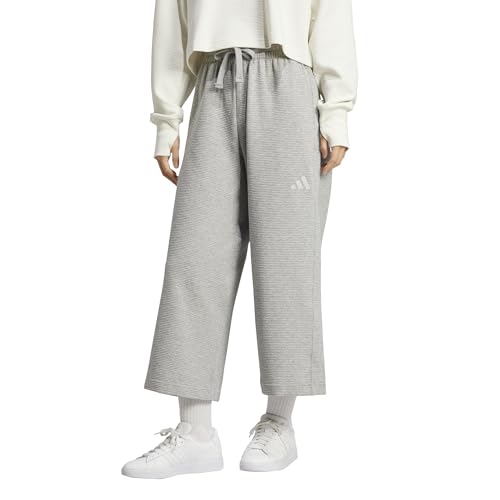 adidas Women's All Szn Ribbed 7/8 Length Wide Leg Pants3