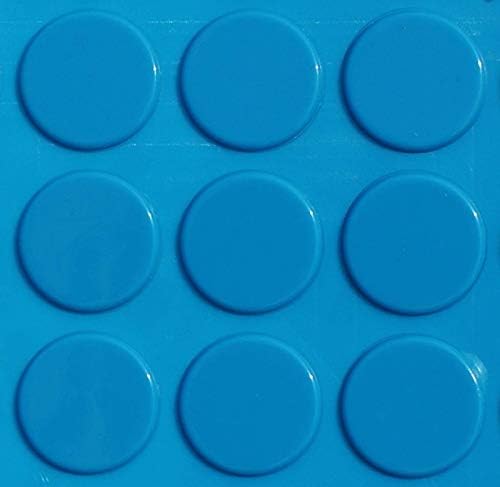 CLEAR, BLACK, WHITE ~ large RUBBER FEET ~ 30mm x 2mm ~ Self Adhesive STICKY PADS Dots STOPPERS Bumpers ~ Anti Bang Anti Scratch Furniture Protectors (100, Blue)