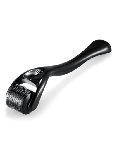 HUVZOR Rodillo de Microagujas 0.5mm para Crecimiento de Cabello y Barba - Con 540 Agujas de Titanio, Reduce Cicatrices de Acné y Estimula Folículos Pilosos para Mejor Salud Capilar