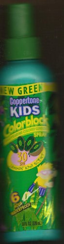 New Green Coppertone Kids Colorblock Disappearing Colored Sunblock Spray Jamming Kiwi Scent Spf 30 8oz