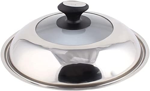 XYWHPGV Stainless Steel Kitchen Cookware Cooker Pot Skillet Frying Pan Knob Lid Cover 31cm Dia(6bb92 cf757 f2371 c874c e4713 84e8a