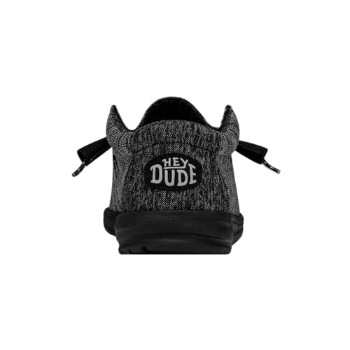 Image of HEYDUDE Men's Wally-Sport Knit Black /Black Size 14 | Men's Shoes | Men Slip-on Loafers | Comfortable & Light-Weight