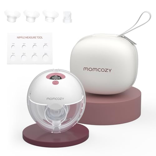 Momcozy M5 Sacaleches Eléctrico Manos Libres, Extractor de Leche Portátil de Boca de Bebé Brida de Doble Sellado con 3 Modos y 9 Niveles, Sacaleches Manos Libres, embudo 24 mm