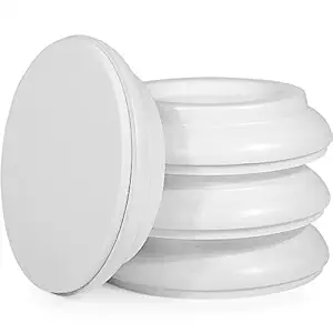 Upright Piano Caster Cups,Eison Solid Sapeliwood Piano Caster Piano Leg Floor Protectors with Non-Slip & Anti-Noise Foam for Hardwood Floor (White)