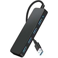 USB Hub 3.0, 4-Port USB Verteiler, Ultra Slim 5Gbps USB Mehrfachstecker, USB-Hubs Splitter für MacBook Pro/Air, iMac, Surface Pro, XPS, PC, Stick, Maus, Drucker, Tastatur, Dell, HDD und Mehr