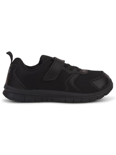 Image of Liberty Force 10 Tiger Black School Shoes for Kids Boys & Girls | Comfortable School Shoes | Lightweight & Durable | Easy Slip-On & Velcro Closure | All Day Comfort, Anti-Slip Grip