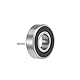 sourcing map 2St Rillen Kugellager 6001-2RS Z2 Doppelt Geschirmt Kohlenstoffstahl 12mm X 28mm X 8mm