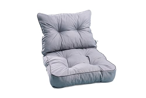 TexDeko® Loungekissen Gartenpolster Set mit Rückenkissen für Rattanmöbel Gartenkissen Premium, Wasserabweisende Polsterauflage Sitzkissen...