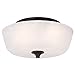 Westinghouse Lighting 6224400 Treebridge Station Two-Light Interior Flush Ceiling Fixture, Espresso Finish with White Alabaster Glass