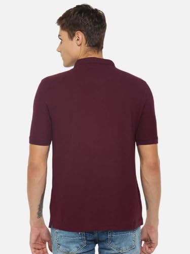 Image of Dollar Men's Pack of 1 Solid Cotton Blend Polo Neck T-Shirt