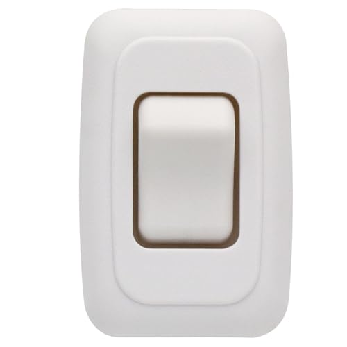 Single SPST On-Off Switch with Bezel Technology Components 12V Light Switch for RV Camper Trailer